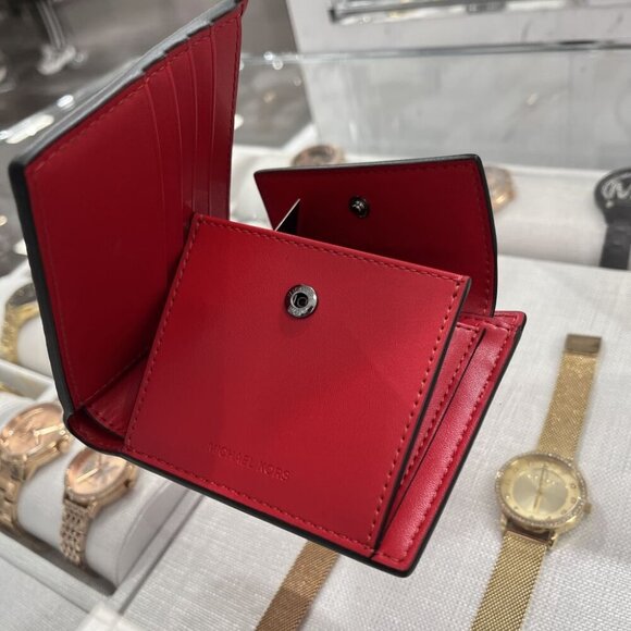 Michael Kors Cooper Pebbled Leather Billfold Wallet With Coin Pouch 36S4LCOF3I - Picture 6 of 8